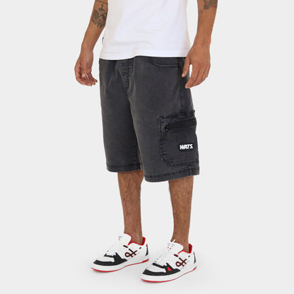Bermuda Wats Jeans Pocket Preto Marmorizado