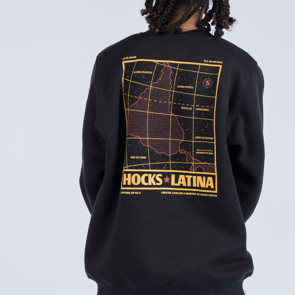 Moletom Hocks Careca Mapa