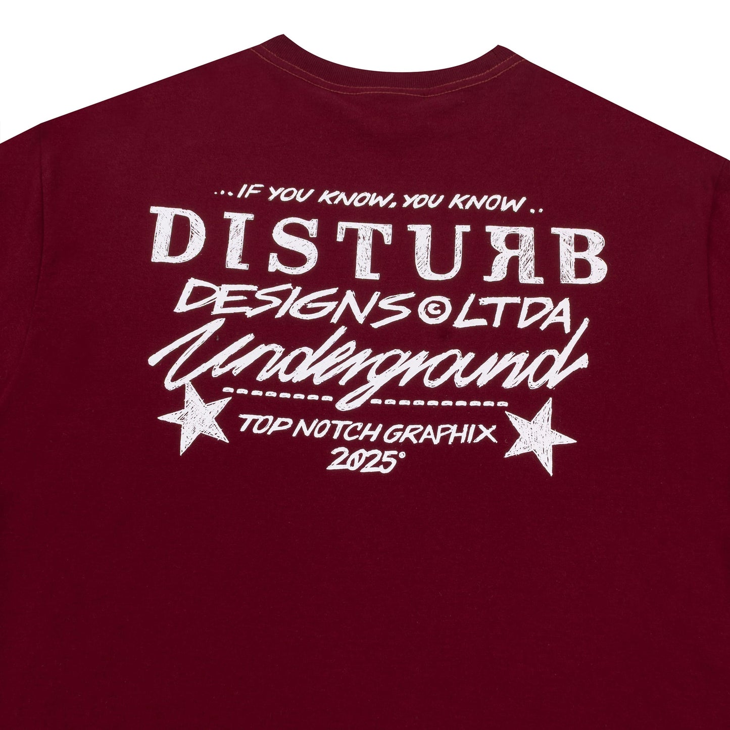 Camiseta Disturb Ball Pen Burgundy