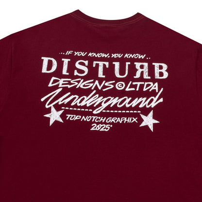 Camiseta Disturb Ball Pen Burgundy