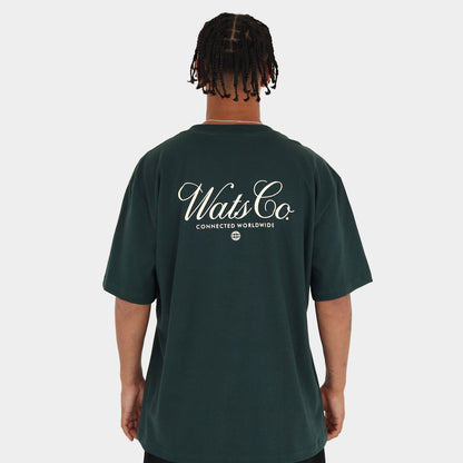 Camiseta Wats Oversized Script Verde