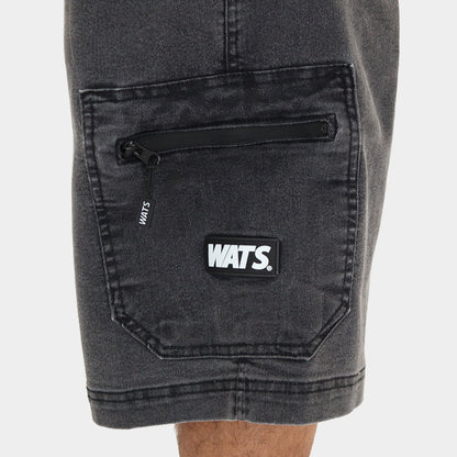 Bermuda Wats Jeans Pocket Preto Marmorizado
